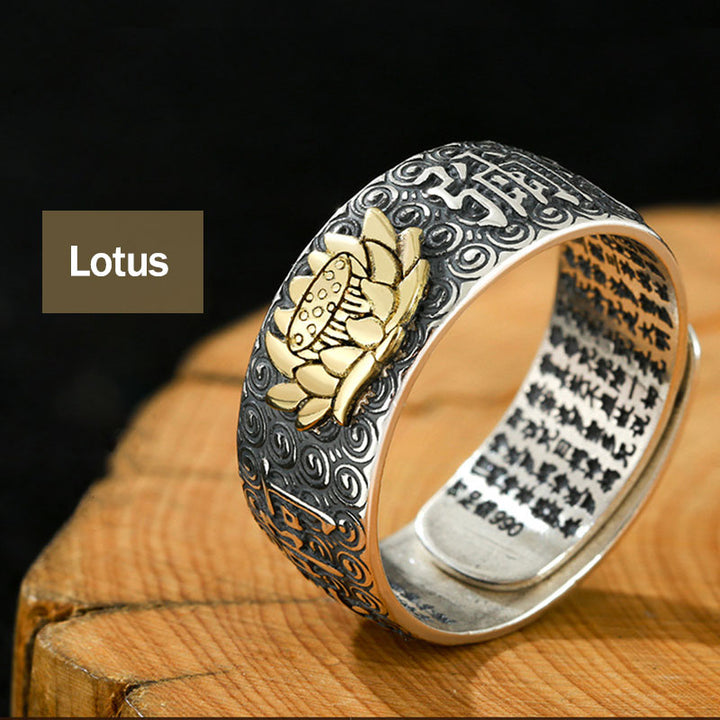 Bague ajustable Buddha Stones du zodiaque chinois Natal Bouddha Richesse Chance
