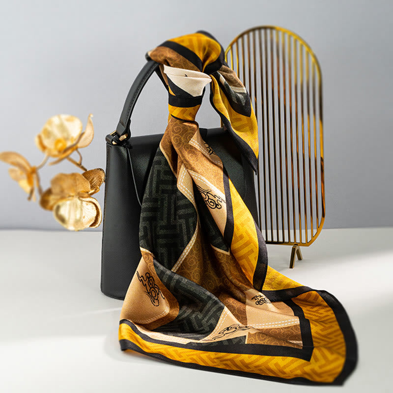 Écharpe en soie de mûrier 100 % peinture à l'huile de la jungle avec Buddha Stones et nuages ​​de bon augure, écharpe de cou en soie double face de qualité supérieure 6A - image 21