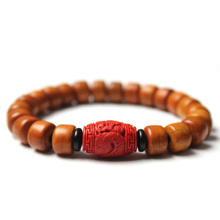 Bracelet de force en Buddha Stones, perles d'os tibétaines Om Mani Padme Hum