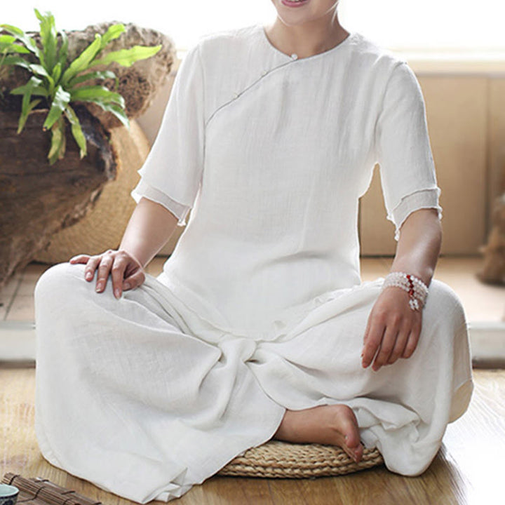 Ensemble de vêtements pour femmes de couleur unie Buddha Stones vintage yoga zen prière méditation spirituelle pratique - image 13