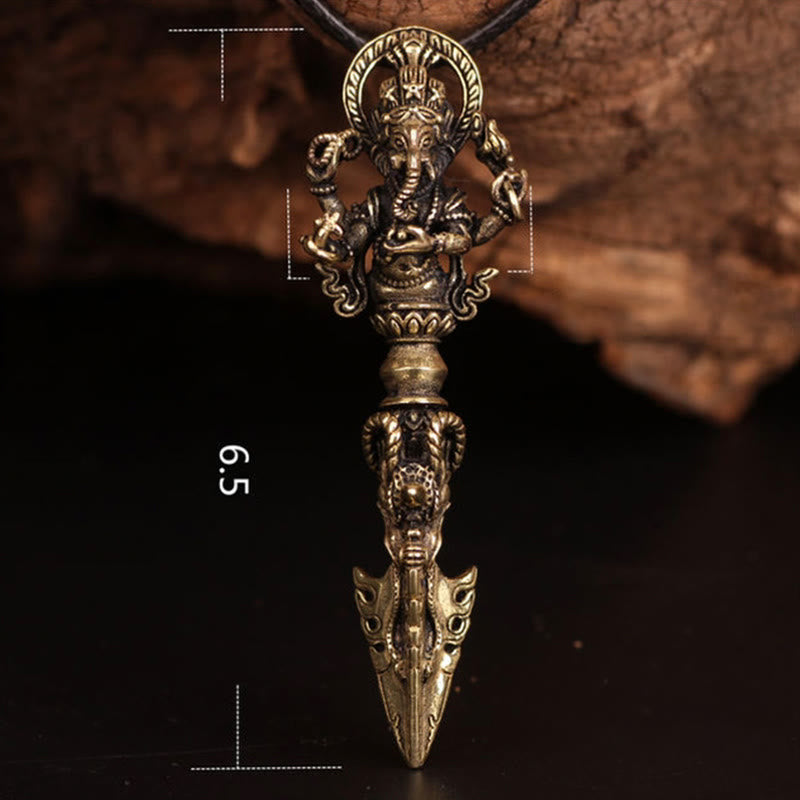 Collier pendentif tibétain Ganesh Ganpati éléphant dieu de la richesse Dorje Vajra pouvoir spirituel - image 18