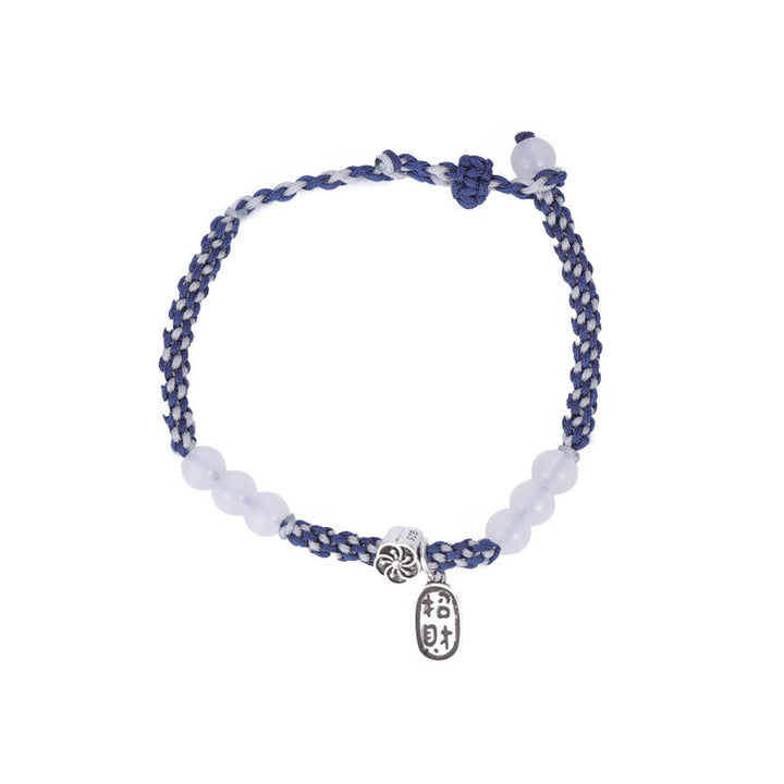Bracelet porte-bonheur en corde fait main avec Buddha Stones