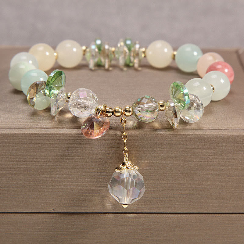 Bracelet à breloques en cristal rose œil de chat Buddha Stones - image 7
