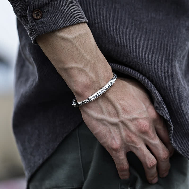 Bracelet d'équilibre en cuivre tressé torsadé de style viking Buddha Stones