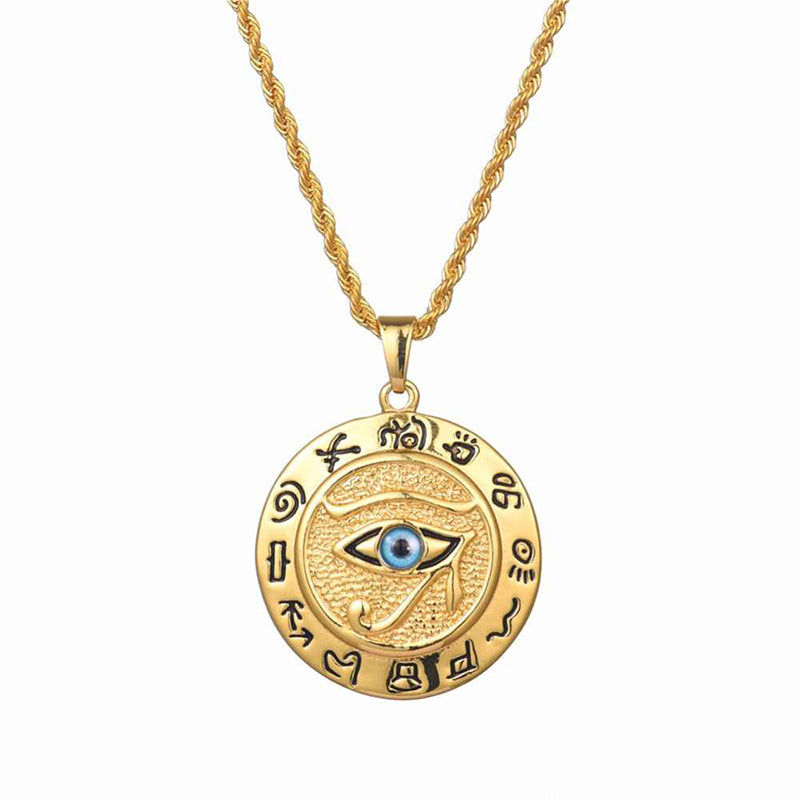 Collier pendentif de protection œil d'Horus en Buddha Stones
