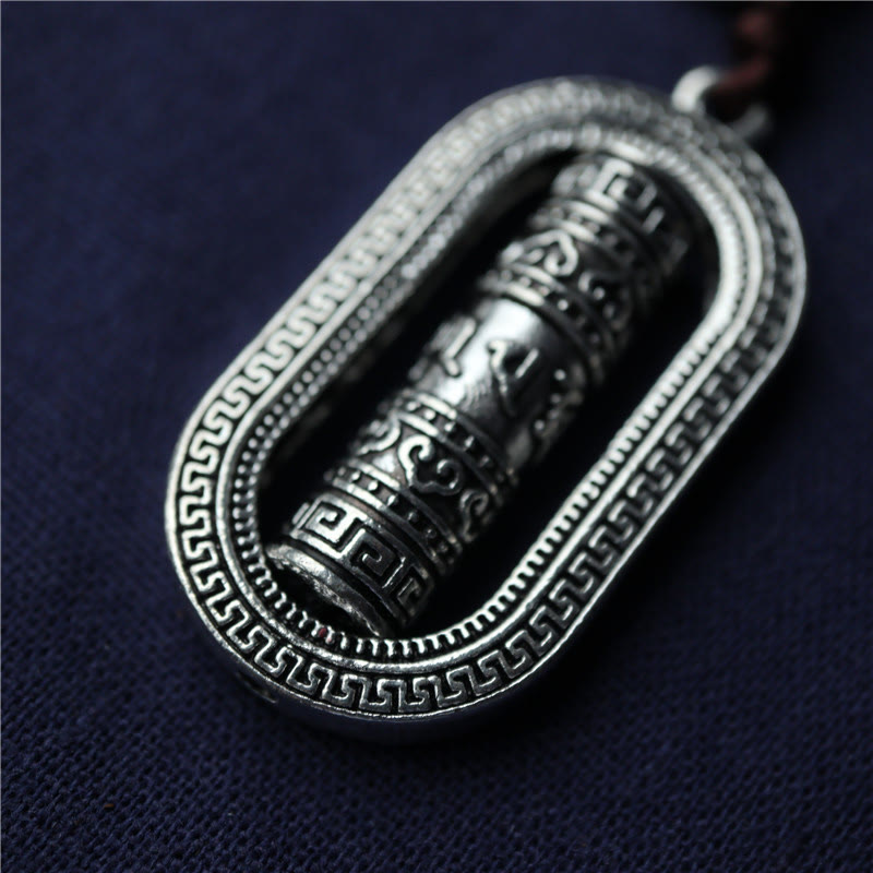 Buddha Stones Tibet Om Mani Padme Hum Roue de prière Paix Rotative Décoration à suspendre pour voiture