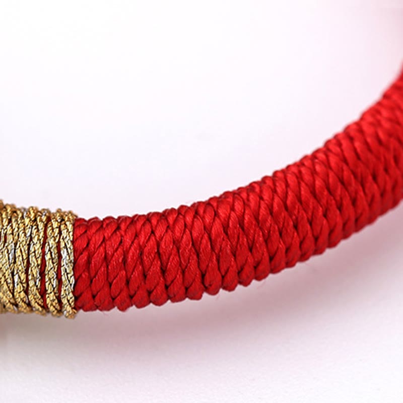 Bracelet tressé tibétain fait main en Buddha Stones avec nœud King Kong coloré et cinq éléments porte-bonheur