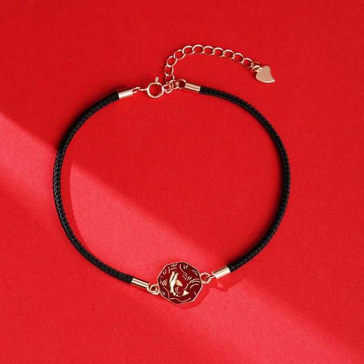 Bracelet tressé artisanal en argent sterling 925 Buddha Stones et poisson Koi porte-bonheur changeant de couleur