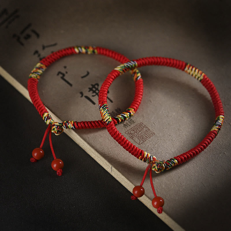 Bracelet porte-bonheur avec nœud en cinq couleurs King Kong