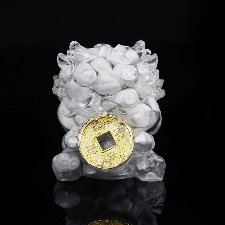Buddha Stones faites à la main, jolie pièce d'or PiXiu, cristal Fengshui, énergie, richesse, fortune, décoration de la maison