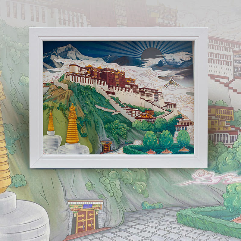 Lampe de table LED en papier sculptée au Tibet Potala Palace