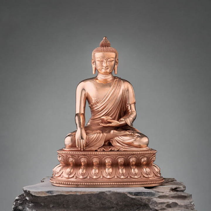 Statue de Bouddha de la sérénité de Gautama Shakyamuni en cuivre, décoration de la maison