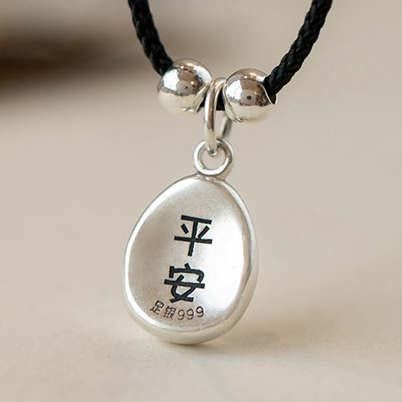 Collier pendentif en argent sterling 925 Buddha Stones en argent sterling 999, symbole de la paix et de la joie, symbole de la chance et de la fortune