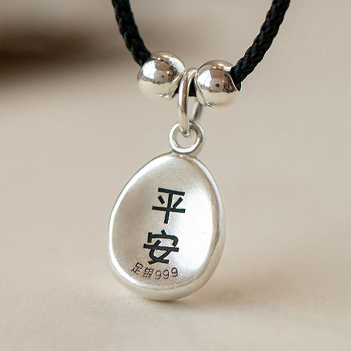 Collier pendentif en argent sterling 925 Buddha Stones en argent sterling 999, symbole de la paix et de la joie, symbole de la chance et de la fortune