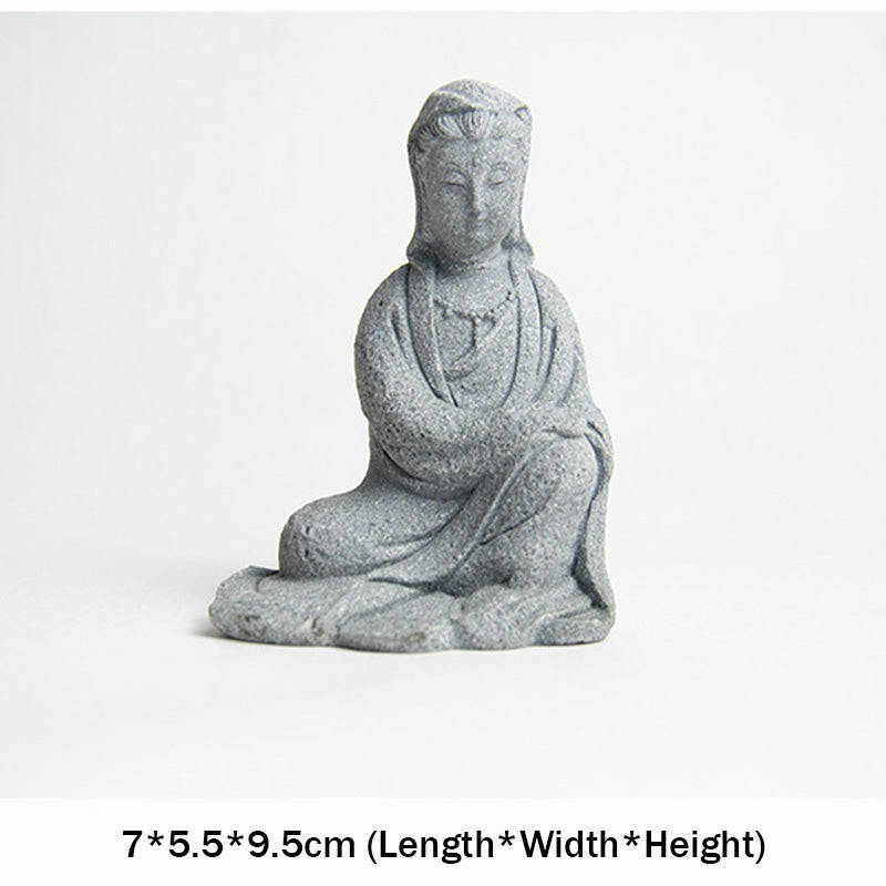 Buddha Stones Statue d'Avalokitesvara Bénédiction Décoration de la maison - 7*5,5*9,5 cm - image 5