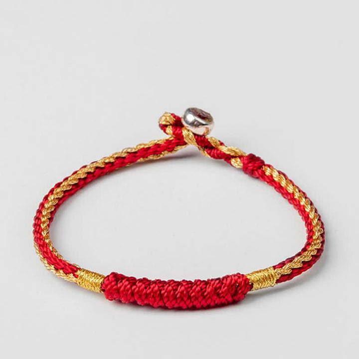 Bracelet tibétain tressé fait main avec Buddha Stones et protection porte-bonheur