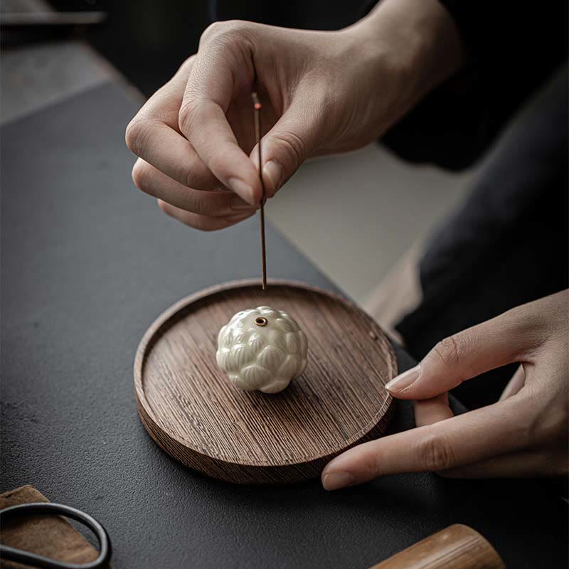 Brûleur d'encens en céramique en forme de mini Buddha Stones