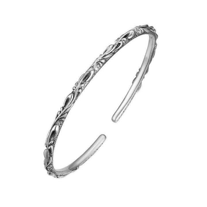 Bracelet de protection gravé à la main en argent sterling 925 Buddha Stones