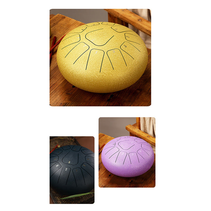 Buddha Stones Steel Tongue Drum Kit de batterie de yoga de méditation de pleine conscience de guérison sonore 11 notes 8 pouces - image 26