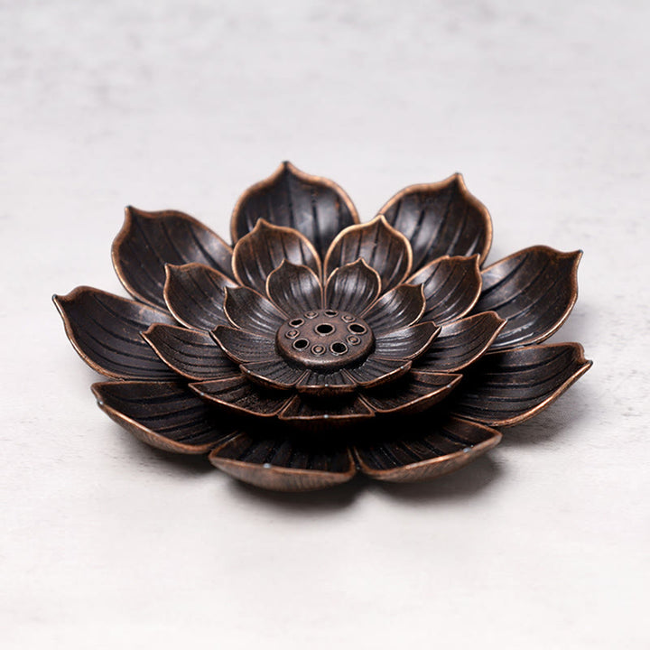 Brûleur d'encens créatif à six trous en forme de lotus Buddha Stones