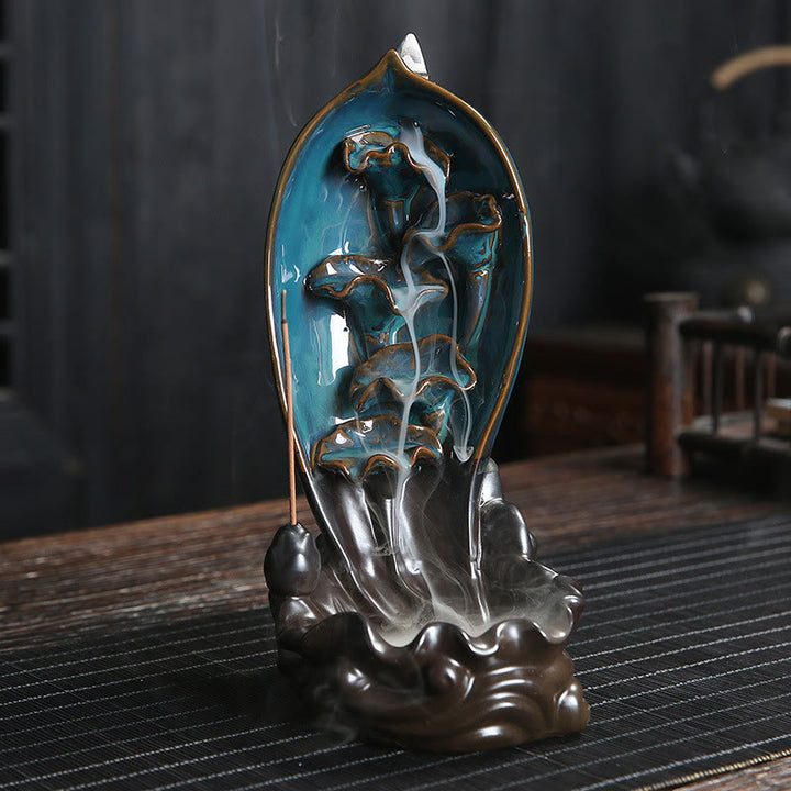 Brûleur d'encens à cascade Buddha Stones Porte-encens à reflux