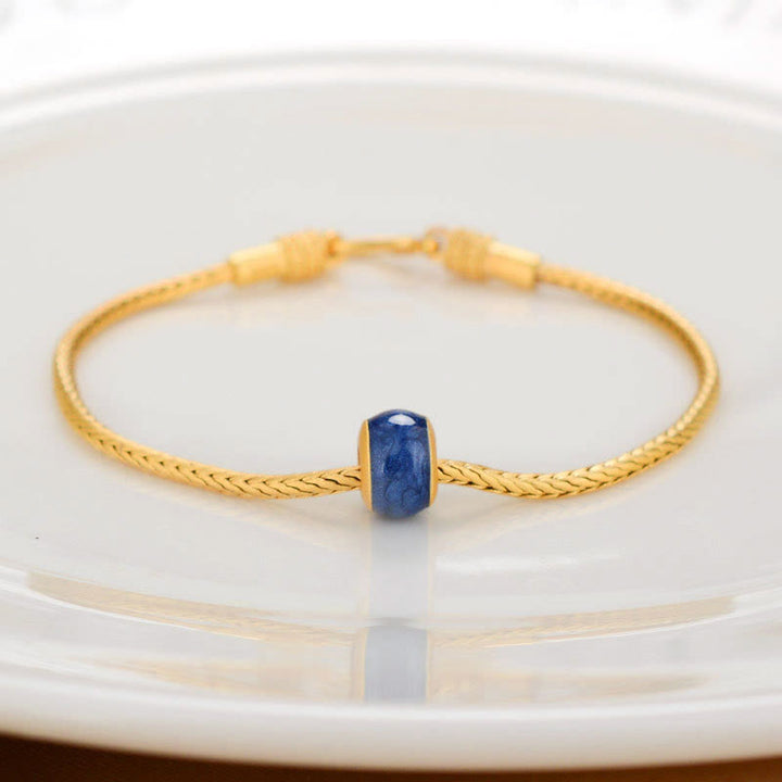 Bracelet tibétain en or 18 carats avec Buddha Stones Om Mani Padme Hum Lucky Koi Fish Fu Character Lingot Copper Coin Peace