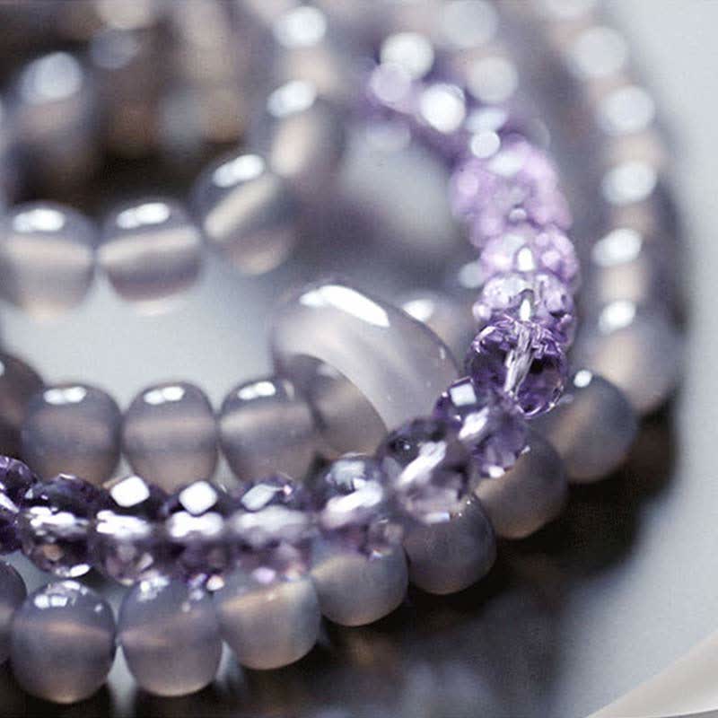 Bracelet de guérison et de méditation en cristal d'améthyste naturelle
