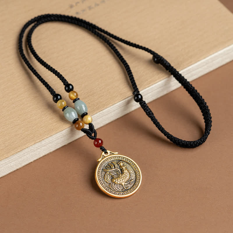 Collier avec pendentif et 12 bénédictions du zodiaque chinois - Coq - image 22