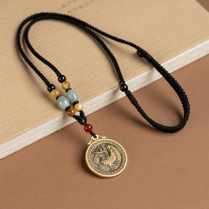 Collier avec pendentif et 12 bénédictions du zodiaque chinois - Coq - image 22