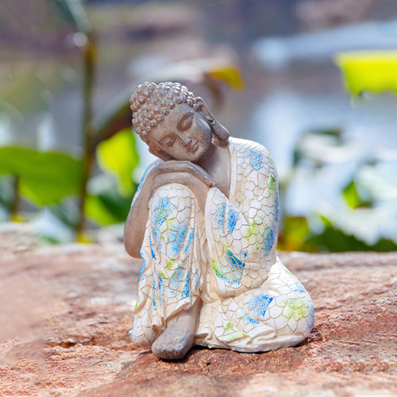 Statue de Bouddha Zen en Méditation Sérénité Figurine en Résine Décoration de la Maison