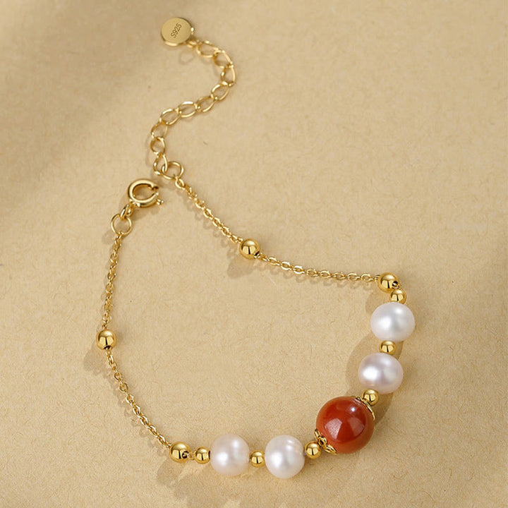 Bracelet chaîne de perles de guérison en argent sterling 925 et perles de cinabre Buddha Stones - image 4