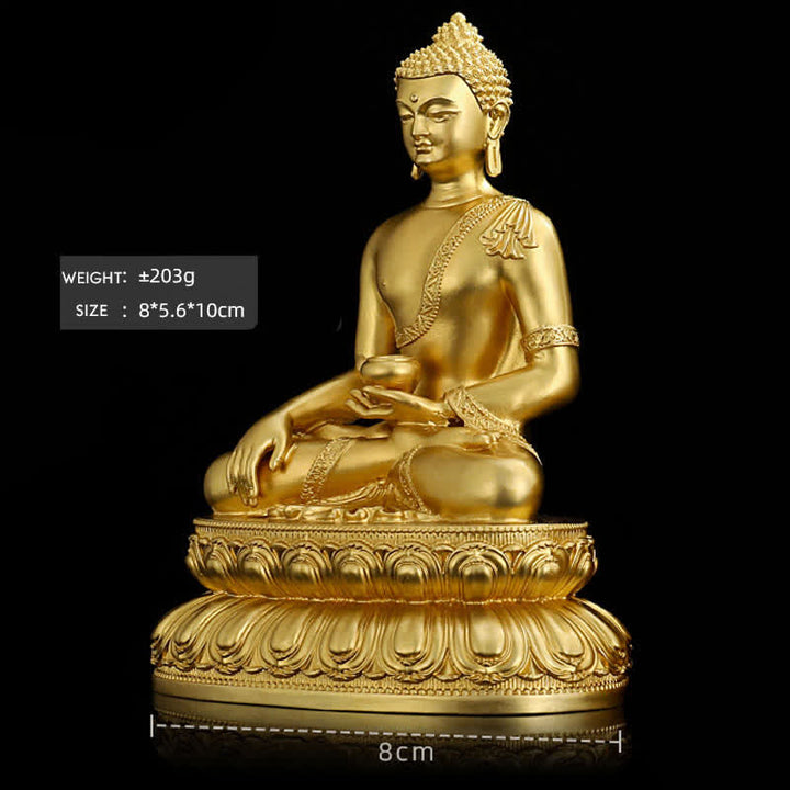 Figurine de Bouddha de médecine Amitabha Shakyamuni Statue de sérénité en cuivre Décoration de la maison