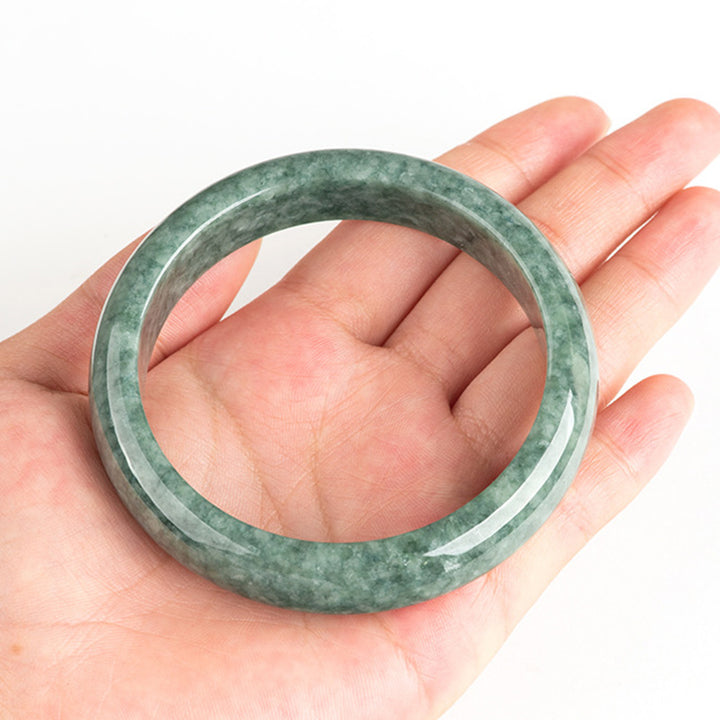 Bracelet jonc en jade naturel Buddha Stones pour la chance et la richesse