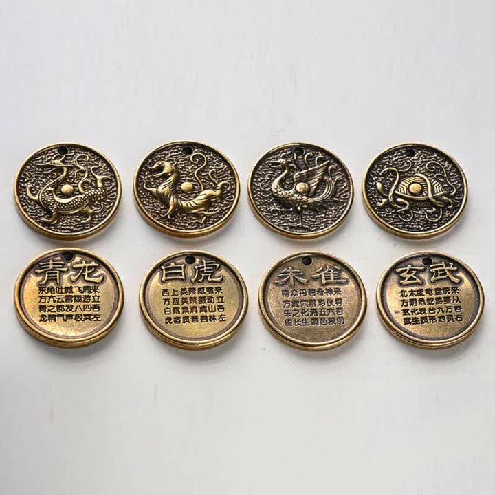 Porte-clés Buddha Stones Four Symbols Azure Dragon White Tiger Vermilion Bird Black Tortue