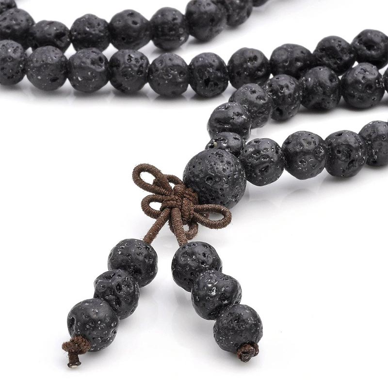 Bracelet de protection en pierre de lave naturelle de 108 Buddha Stones