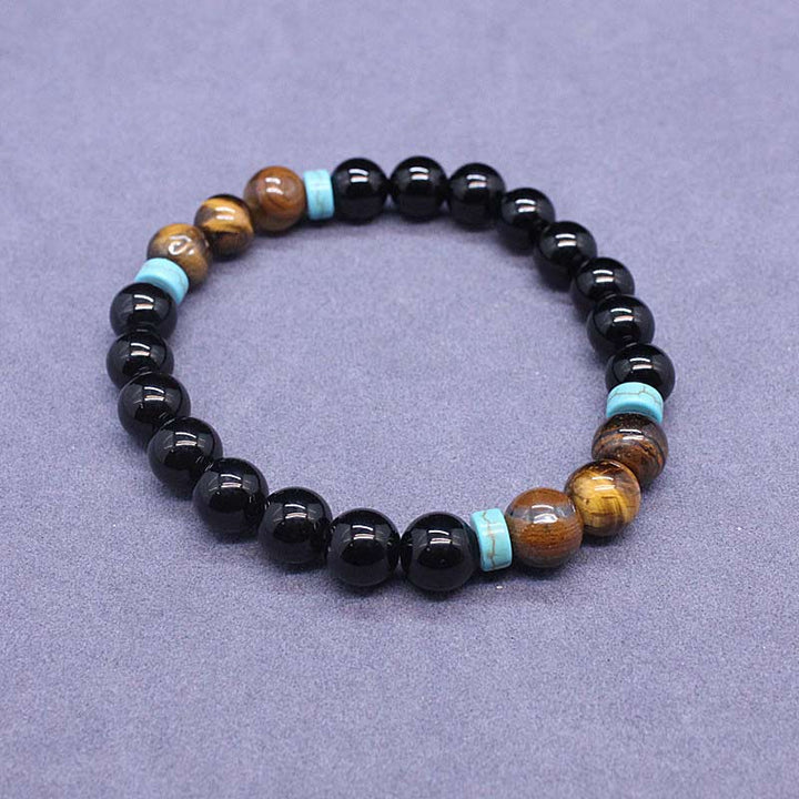 Ensemble Mala paisible en onyx noir tibétain Buddha Stones