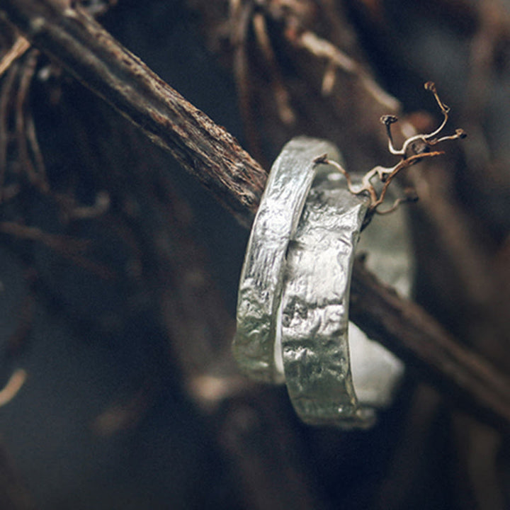 Bague de couple en argent sterling 925 Buddha Stones et design simple - image 10