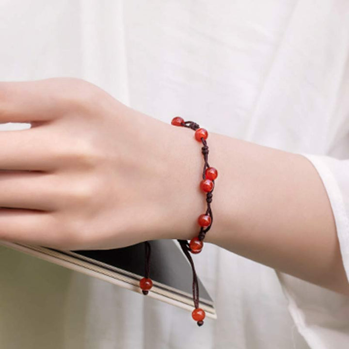 Bracelet calme en agate rouge, agate mousse et cinabre de Buddha Stones
