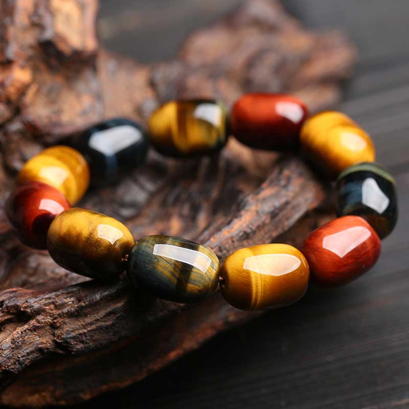 Bracelet de protection et de guérison en œil de tigre naturel Buddha Stones - image 2