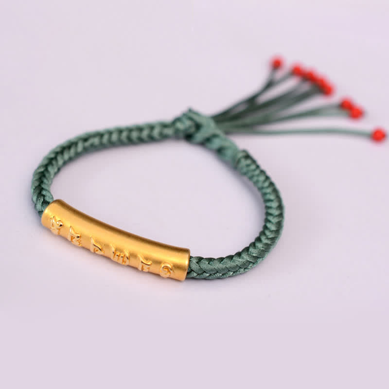 Bracelet en argent sterling 999 avec Buddha Stones Om Mani Padme Hum et force de protection