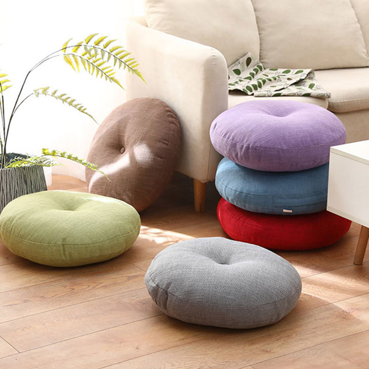 Coussin de siège de méditation en lin à motif simple Buddha Stones et lotus, décoration de salon pour la maison - image 1
