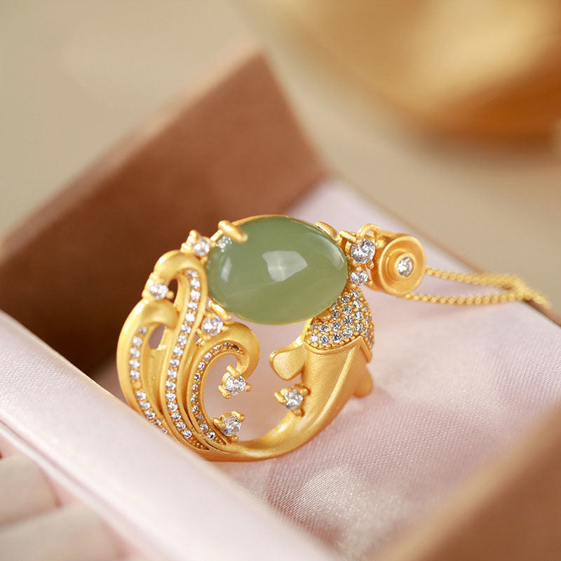 Collier pendentif apaisant et guérisseur en jade cyan avec Buddha Stones - image 7