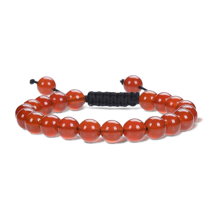 Bracelet en macramé unisexe réglable avec pierres précieuses et cristaux de guérison naturelles Buddha Stones - Agate rouge - image 19