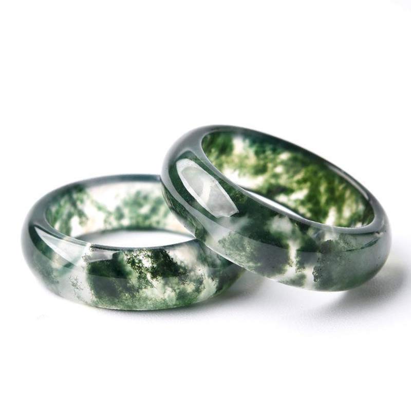 Bague d'équilibre et de guérison en agate mousse avec Buddha Stones - image 12