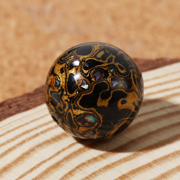 Bracelet calme en perles de laque multicolores naturelles Buddha Stones