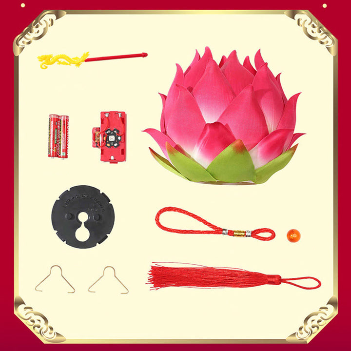 Lampe à pompon en forme de lanterne en forme de Buddha Stones et de fleur de lotus à faire soi-même