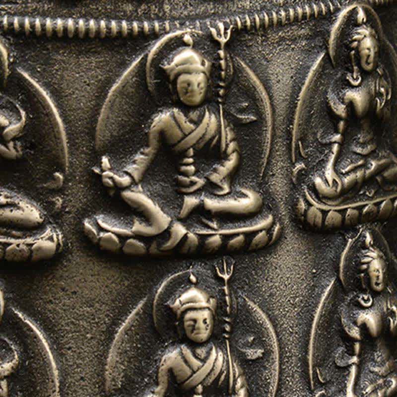 Carillon éolien tibétain gravé en forme de dragon et de Bouddha, cloche en cuivre, décoration murale porte-bonheur - image 6