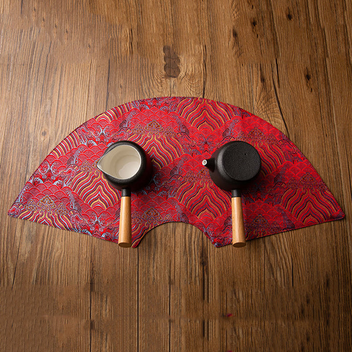 Buddha Stones vintage et vagues de la mer, dessous de verre pour tasse à thé, tapis à thé Kung Fu