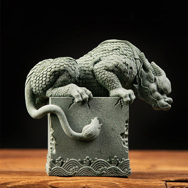 Buddha Stones Feng Shui Debout Assis Dragon Succès Chance Décoration de la Maison