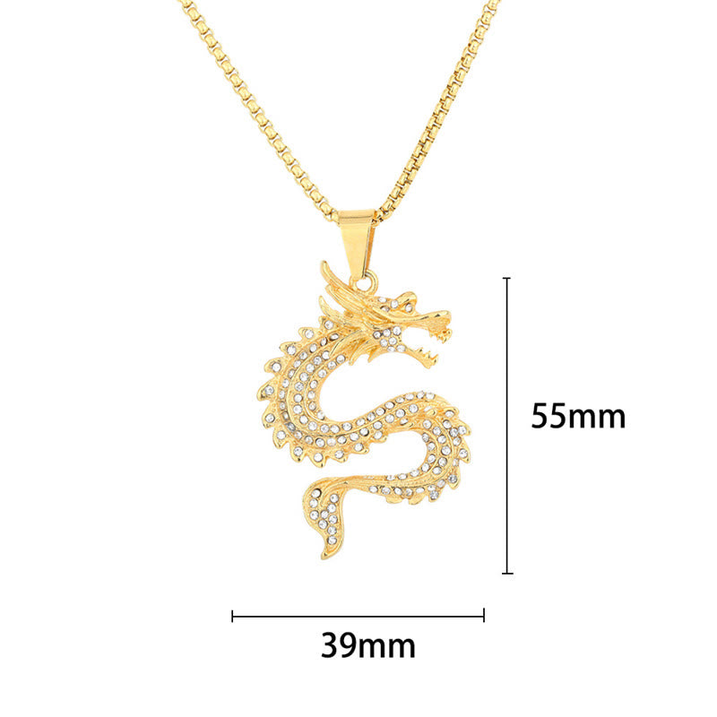 Collier pendentif protection en zircon Buddha Stones et dragon du zodiaque chinois - image 6